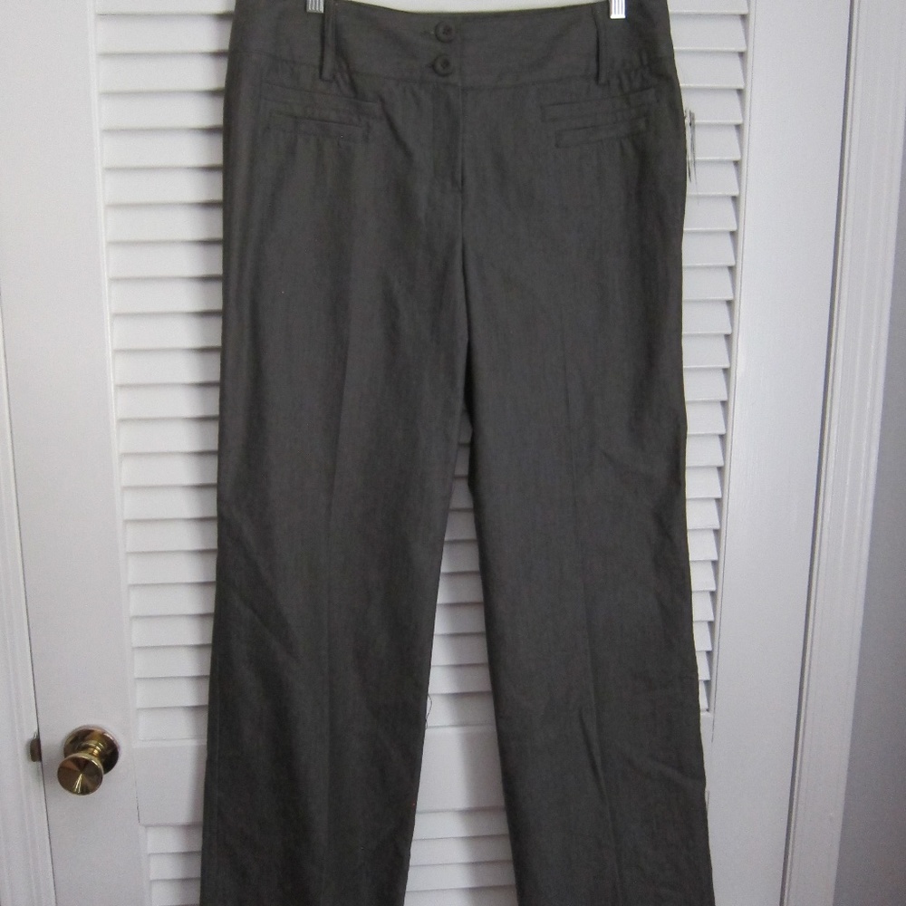 NWT Larry Levine SPT Stretch Gray Wide Leg Trouser Pants sz 14